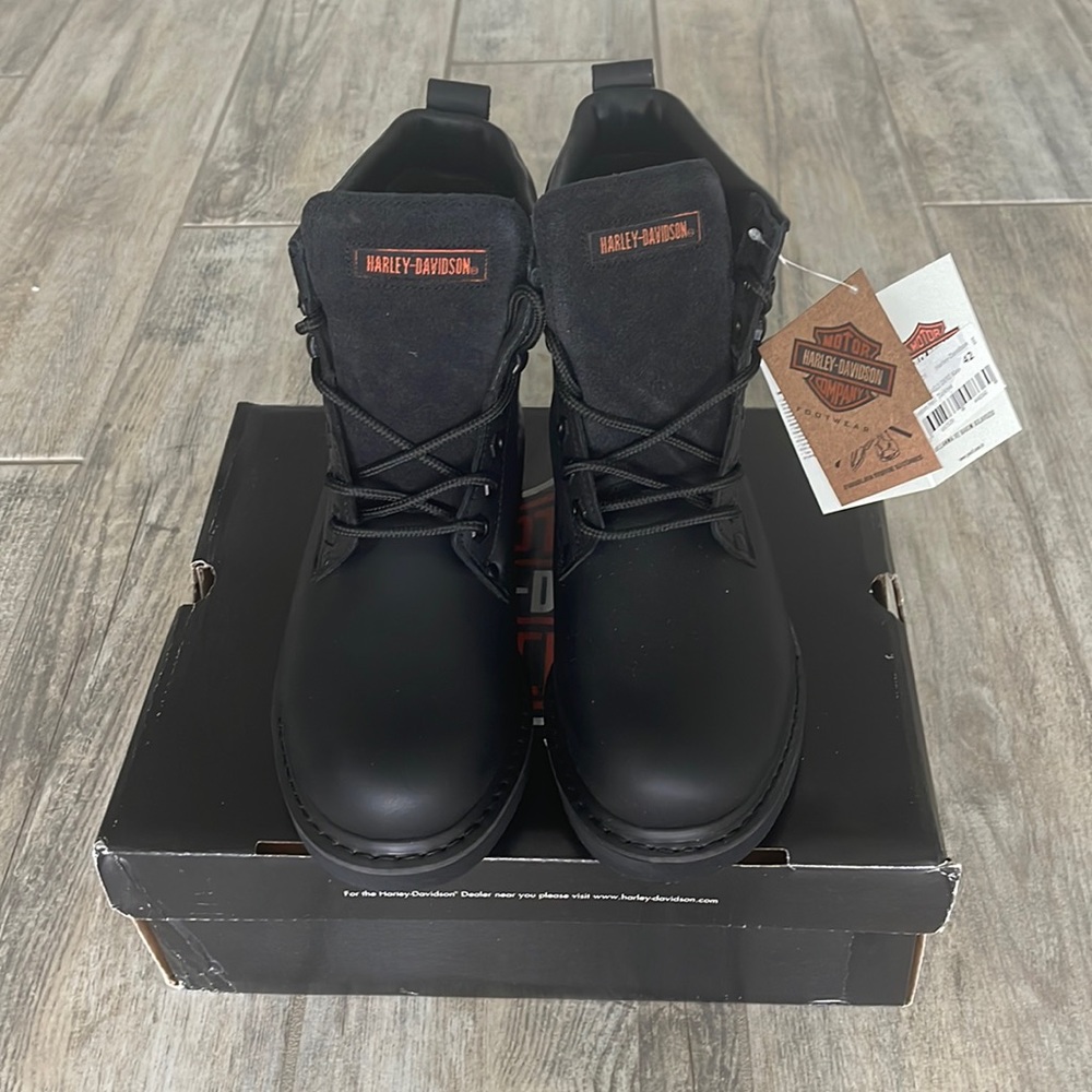 Harley-Davidson Gibson Black Genuine Leather Men Boots - Picture 1 of 6